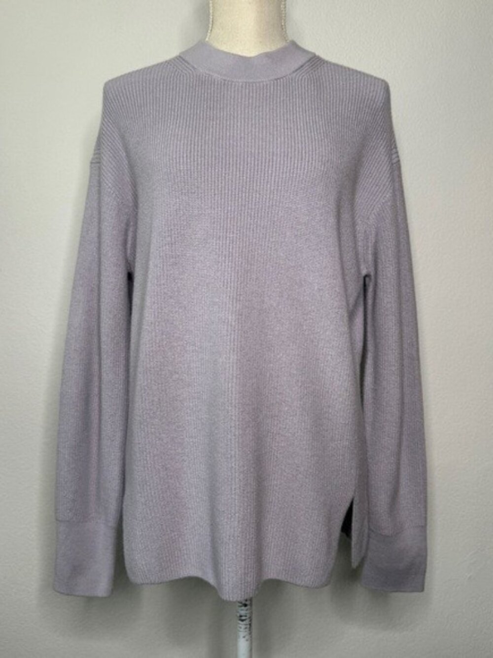 Lululemon Merino Wool Blend Ribbed Crewneck Long Sleeve Sweater Lavender L